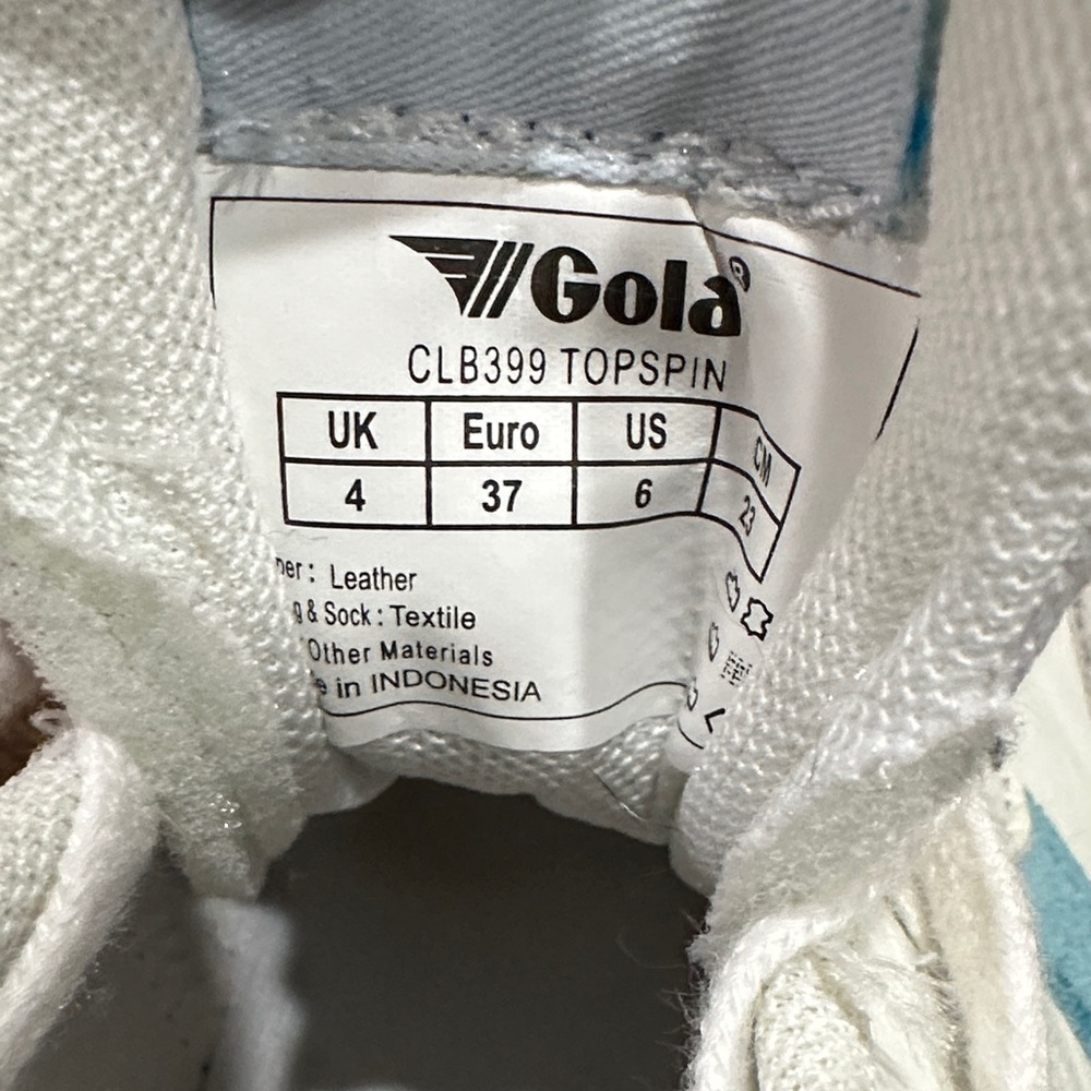 Gola Women's Topspin Sneakers Blue and White - Size 6 - Picture 8 of 10